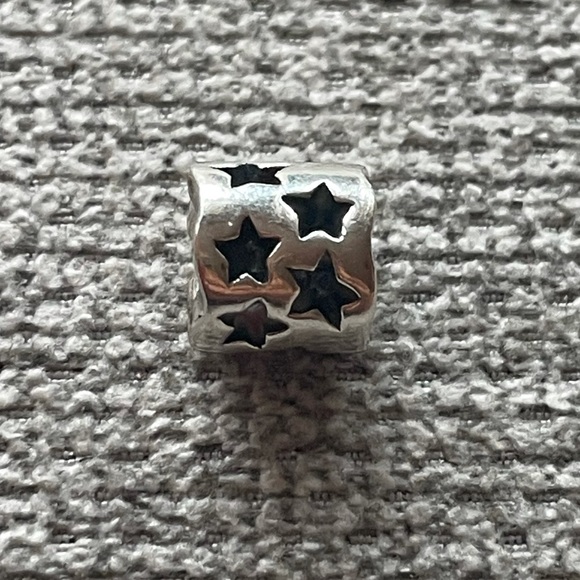 Star Cut Outs Design Pandora Silver Charm - Picture 1 of 4